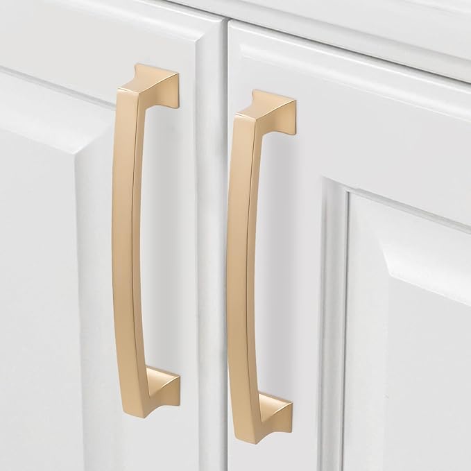 COTYKILEY 10 Pack 5 Inch(128mm) Champagne Bronze Cabinet Handles Gold Kitchen Cabinet Pulls Cabinet Door Handles Kitchen Cabinet Hardware Cupboard Drawer Pulls Dresser Handles