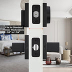 Haidms Black Front Door Lock Set with Deadbolt, Matte Black Exterior Door Handle and Deadbolt Set, Entry Door Locksets, Heavy Duty Zinc-alloyed (3 Pack)