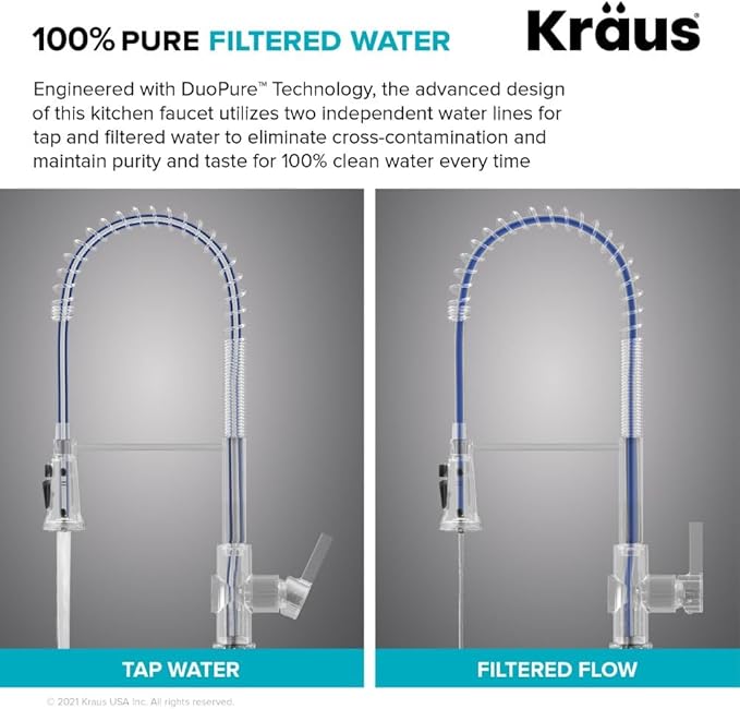 KRAUS Britt 2-in-1 Commercial Style Pull-Down Single Handle Water Filter Kitchen Faucet for Reverse Osmosis or Water Filtration System in Matte Black, KFF-1691MB
