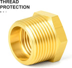 GASHER 12PCS Brass Hex Bushing Fitting Kit Hex Bushing 1/4" - 1/8", 3/8" - 1/8", 3/8" - 1/4", 1/2" - 1/4", 1/2" - 3/8", 3/4" - 1/2"