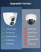 [12MP Ultra HD] Hiseeu 12MP PoE Security Camera System, 8 Pcs 12 MP Security Cameras, 121°Wide View, 2 Way Audio, Color Night Vision, 8 Port 16 Ch PoE NVR, 4TB HDD for Home Surveillance Outdoor&Indoor