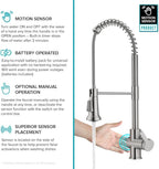 KRAUS Britt Touchless Sensor Commercial Single Handle Pull Down Kitchen Faucet in Spot Free Stainless Steel, KSF-1691SFS