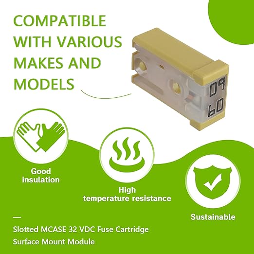 60A 32V Mini Slotted Automotive MCASE Shaped Cartridge Fuse Kit(Pack of 6pcs,60A)