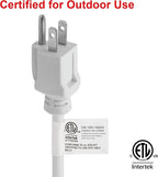 Clear Power 35 ft Indoor/Outdoor Extension Cord 16/3 SJTW, White, Water & Weather Resistant, Flame Retardant, 3 Prong Grounded Plug, CP10207
