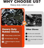 Heavy Latex Chemical Resistant Gloves - Reusable Long Rubber Dishwashing Gloves with Forearm Protection for Men - Waterproof, Industrial Safety Gear, Acid & Alkali Resistant, Oil-Proof，22“XL,1 Pair