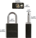 SEPOX® Ultra-Durable Anti-Rust Outdoor Keyed Different Padlocks - Black 38mm (1-1/2") Long Shackle, 24-Pack w/ 3 Big Keys Each, Ideal for Gate, Storage, Locker, Fence & Lock-Out