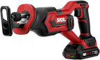 SKIL 4-Tool Kit: 20V Cordless Drill Driver, Impact Driver, Reciprocating Saw and LED Spotlight, Includes Two 2.0Ah Lithium Batteries and One Charger - CB739601, White
