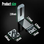 Door Lock Hasp Latch, 90 Degree Solid Iron Safety Packlock Clasp Hasp Lock Latch, Extra Thick Gate Lock Hasp with Screws Brushed Finish (2.24 inch)