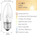 40W Incandescent Torpedo Tip Chandelier with Crystal Clear Incandescent Light Bulbs Tip Light Bulb and Medium E26 Candelabra Base (6 Pack) (6)
