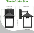 zemty Outdoor Wall Light Fixtures, Matte Black Exterior Front Porch Light with E26 Socket, Waterproof Exterior Wall Sconce Lighting Lamp for House, Doorway, Garage,2Pack(Bulb Not Include)