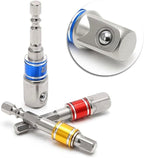 Impact Grade Socket Adapter/Extension Set Turns Power Drill Into High Speed Nut Driver,1/4-Inch Hex Shank to Drive for Adapters to Use with Drill Chucks, Sizes 1/4" 3/8" 1/2", Cr-V, 3-Piece