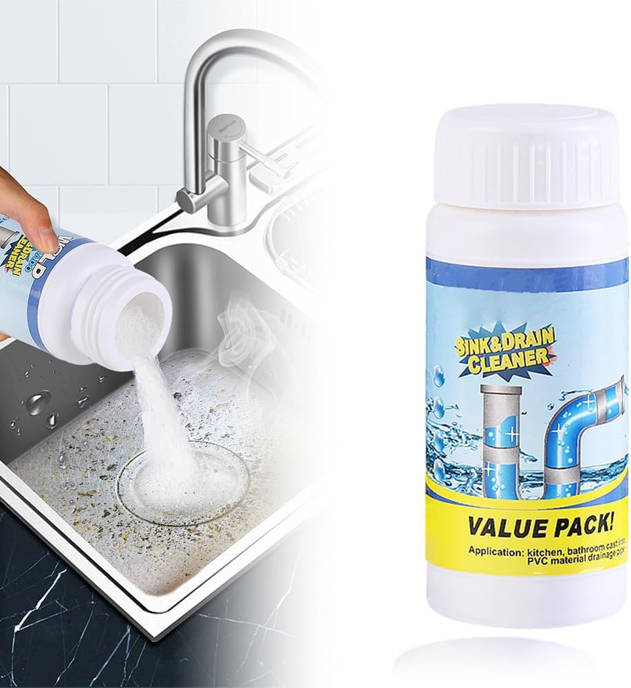Sink and Drain Cleaner, 2026 New Sink Drain Cleaning Powder, Multi-functional Pipe Unclogging Solution for Kitchen and Bathroom, Fast Acting Clog Remover for Home Users (1pcs)