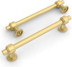 Amerdeco 10 Pack Brushed Gold Cabinet Pulls 6.3 Inch(160mm) Hole Center Drawer Pulls Cabinet Hardware Kitchen Cabinet Handles for Bathroom Dresser Pulls ZH0069