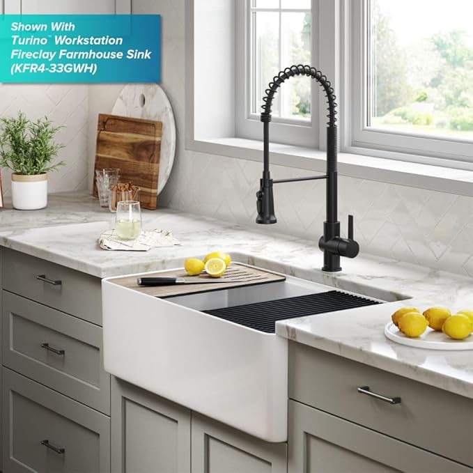 KRAUS Britt 2-in-1 Commercial Style Pull-Down Single Handle Water Filter Kitchen Faucet for Reverse Osmosis or Water Filtration System in Matte Black, KFF-1691MB