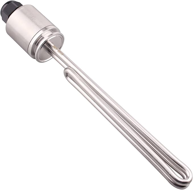 DERNORD 1.5" Inch (OD50.5mm) Tri-clamp Foldback Heating Element Stainless Steel Immersion Water Heater (240V 2500W)