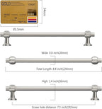 Amerdeco 10 Pack Brushed Satin Nickel Cabinet Pulls 7.5 Inch(192mm) Hole Center Drawer Pulls Cabinet Hardware Kitchen Cabinet Handles for Bathroom Dresser Pulls ZH0069