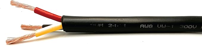 NATIONAL Wire & Cable – 10 AWG 3-Conductor Premium Copper Wire, 1000 ft, Stranded | Made in USA, Heavy-Duty Flexible Jacket | Automotive, Solar, Battery, Indoor and Outdoor Use