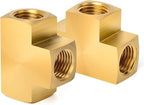 GASHER 1 Pcs Brass Barstock Tee, 1/2" x 1/2" x 1/2" NPT Female Pipe Fittings