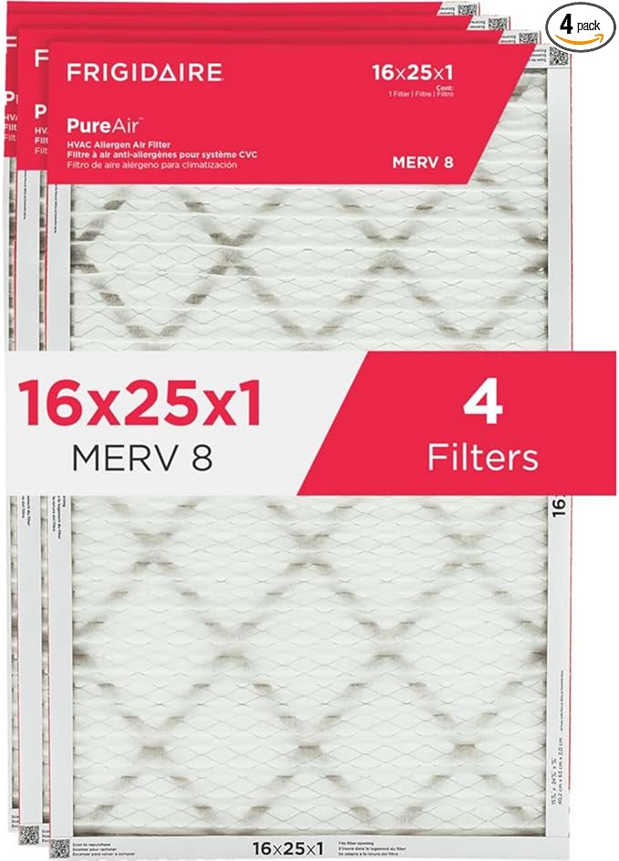 Frigidaire PureAir® 16" x 25" x 1" MERV 8 Allergen Air Filter - 4 Pack