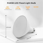 10 Pack PAR38 LED Outdoor Flood Light Bulbs, 100W Equivalent, 3000K Warm White, 13W Dimmable, Waterproof LED Floodlight for Porch Yard Garage, E26 Base, 1050LM,15,000 Hrs