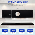 Faucet Deck Plate, Sink Hole Cover,Stainless Steel Long Rectangle 10 Inch Plate Escutcheon for 1 or 3 Hole Bathroom or Kitchen Sink Matte Black