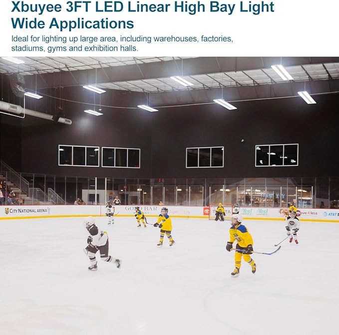 High Bay LED Shop Light 300W 42000LM 5000K 100-277V Dimmable, 3FT Commercial Grade Linear Bay Lights for Warehouse Workshop Supermarket Stadium, Power Tunable 300W/220W/165W, ETL 2 Pack