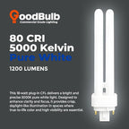 GoodBulb 18 Watt CFL Light Bulbs 4 Pin G24Q-2 Base 5000K Daylight 18W High Output 1200 Lumens Double Tube Compact Fluorescent Light Bulbs Plug-in 10 Pack