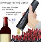 AIKARO - Electric Wine Bottle Opener Automatic Electronic Corkscrew, Rechargeable (Base Set)