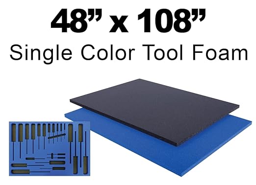 5S Lean Tool Box Foam Organizers 1/2 INCH Thick (1 Piece) (48"x108", Blue)