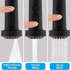 Hibbent Pull Down Kitchen Faucet Head Replacement, 3 Function Sink Faucet Sprayer Head Nozzle with 15 Adapters, Compatible with Moen, American Standard, Delta, Kohler Faucets,Oil Rubbed Bronze