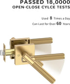 Asidrama 1 Pack Passage Champagne Bronze Door Handles, Door Lever with Door Knobs Indoor for Bedroom or Bathroom, Champagne Bronze Door Handles Interior with Locks for Left Right Sided Doors