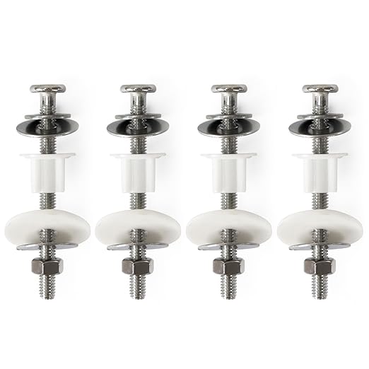 4Pcs Toilet Lid Accessories for Top Mount Toilet Seats, SUS304 Stainless Steel Toilet Seat Hinge Screws, Easy Installation, Secure Fit Most Toilet Seat (MFL05)