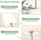 Bathroom Light Fixtures, 3-Light Brushed Nickel Vanity Lights, Bathroom Lighting Fixtures Over Mirror with Flared White Fabric Shade, Modern Wall Sconces for Living Room Hallway