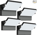 Modern Sleek LED Flood Light 120W, 360° Rotatable Outdoor Security Areas Lighting, 14200LM 5000K Waterproof Wall Pack for Yard,Building,Driveway,Car Lot (4Pack)