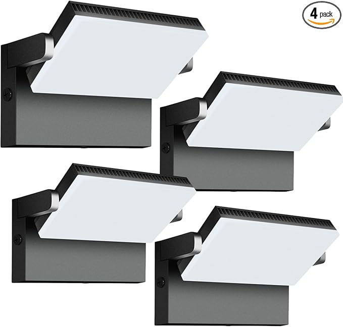 Modern Sleek LED Flood Light 120W, 360° Rotatable Outdoor Security Areas Lighting, 14200LM 5000K Waterproof Wall Pack for Yard,Building,Driveway,Car Lot (4Pack)