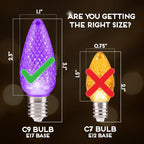 HLO Lighting C9 LED Christmas Lights, Faceted C9 Christmas Light Bulbs for Indoor & Outdoor Décor 25, Multi (R, G, B, Y, P)