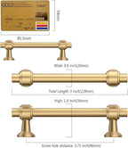 Amerdeco 10 Pack Champagne Bronze Cabinet Pulls 3.75 Inch(96mm) Hole Center Drawer Pulls Cabinet Hardware Kitchen Cabinet Handles for Bathroom Dresser Pulls ZH0069