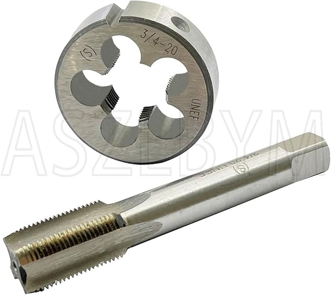 3/4-20 HSS Tap And Die Set， UNEF Machine Thread Tap And UNEF Round Thread Die Right Hand