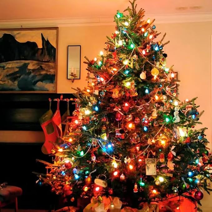 25 Pack C9 LED Replacement Christmas Light Bulbs, E17 Base Led Bulb Outdoor Christmas Lights, Waterproof Commercial Grade Holiday Decoration Replacement Bulbs for String Lights (Blue)