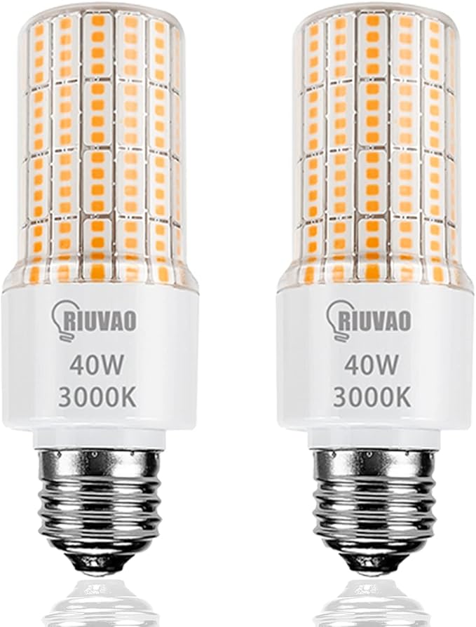 Led corn Light Bulbs 300W Equivalent Super Bright 5000Lm 3000K Warm White led Light Bulb E26/E27 Medium Base 40w Waterproof Led Bulb for Outdoor Indoor Lamp Bedroom Office Garage Warehouse-2 Pack.