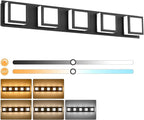 5-Light Bathroom Lighting Fixtures Over Mirror (5CCT, Dimmable), Black Led Modern Vanity Light for Bathroom (3000K/3500K/4000K/5000K/6000K)