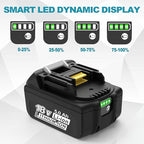 2 Packs 5.0Ah 18V Battery Replacement for Makita 18V Battery BL1850B BL1840B 1860B BL1830B BL1815B Compatible with Makita 18 Volt Cordless Power Tool and Charger