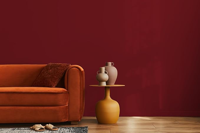 EVOLVE Paint & Primer: Environment-friendly, Low Sheen with One-coat Coverage for Interior & Exterior surfaces (Burgundy, 1-Gallon)