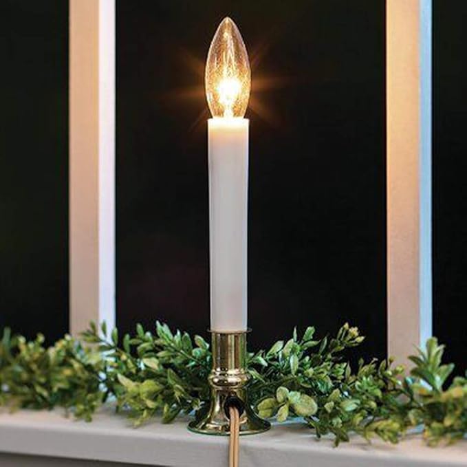 25 Pack Candle Light Bulbs,Crystal Clear Torpedo Tip Candelabra Replacement Bulbs Fit C7/E12 Candelabra Base,7 Watt C26 Replacement Night Light Bulb for Electric Window Candle Lights