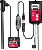 3500W Immersion Water Heater Portable Electric Large Swimming Pool & Hot Tub Fully Submersible Water Heater with Thermostat, GFCI Leakage Protection for Bathtub, baptismal pool,inground pool