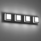4-Light Bathroom Lighting Fixtures Over Mirror (5CCT, Dimmable), Black Led Modern Vanity Light for Bathroom (3000K/3500K/4000K/5000K/6000K)