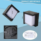 LED Porch Lights Wall Mount 12W 6500K Double-Layer Cover Exterior LED Wall Light Matte Aluminum IP65 Waterproof for Yard Garage Stairway House