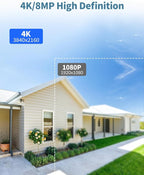 《130°Wide Angle & 2-Way Audio 》4K Outdoor Wired Security Camera System,360 Degrees Security PTZ IP Cameras,Surveillance Video Equipment, Surveillance DVR Kits