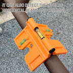 270 ° foldable column level with vertical soft magnet for woodworking, decoration, and steel structure construction. Horizontal ruler with tie straps ﻿ (orange)