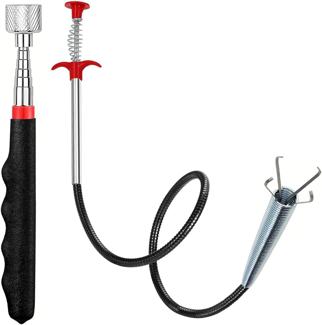 Magnetic Pickup Tool and Grabber Set, 35-inch Flexible Claw, 30-inch Telescoping Magnet with 20lb Pull Force
